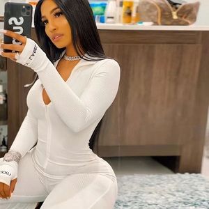 White Bodycon Jumpsuit